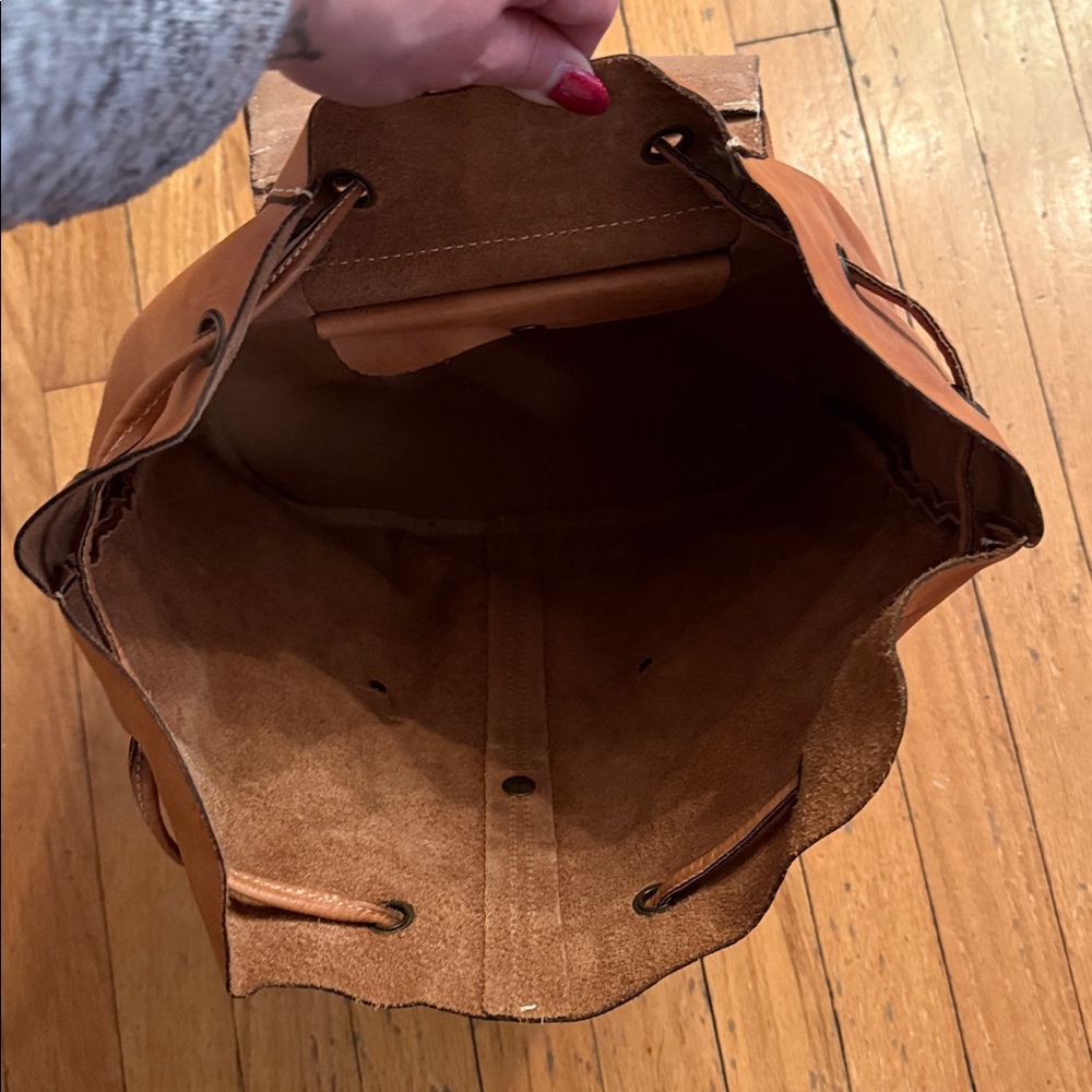 Patricia Nash Brown Leather Backpack - Picture 4 of 5